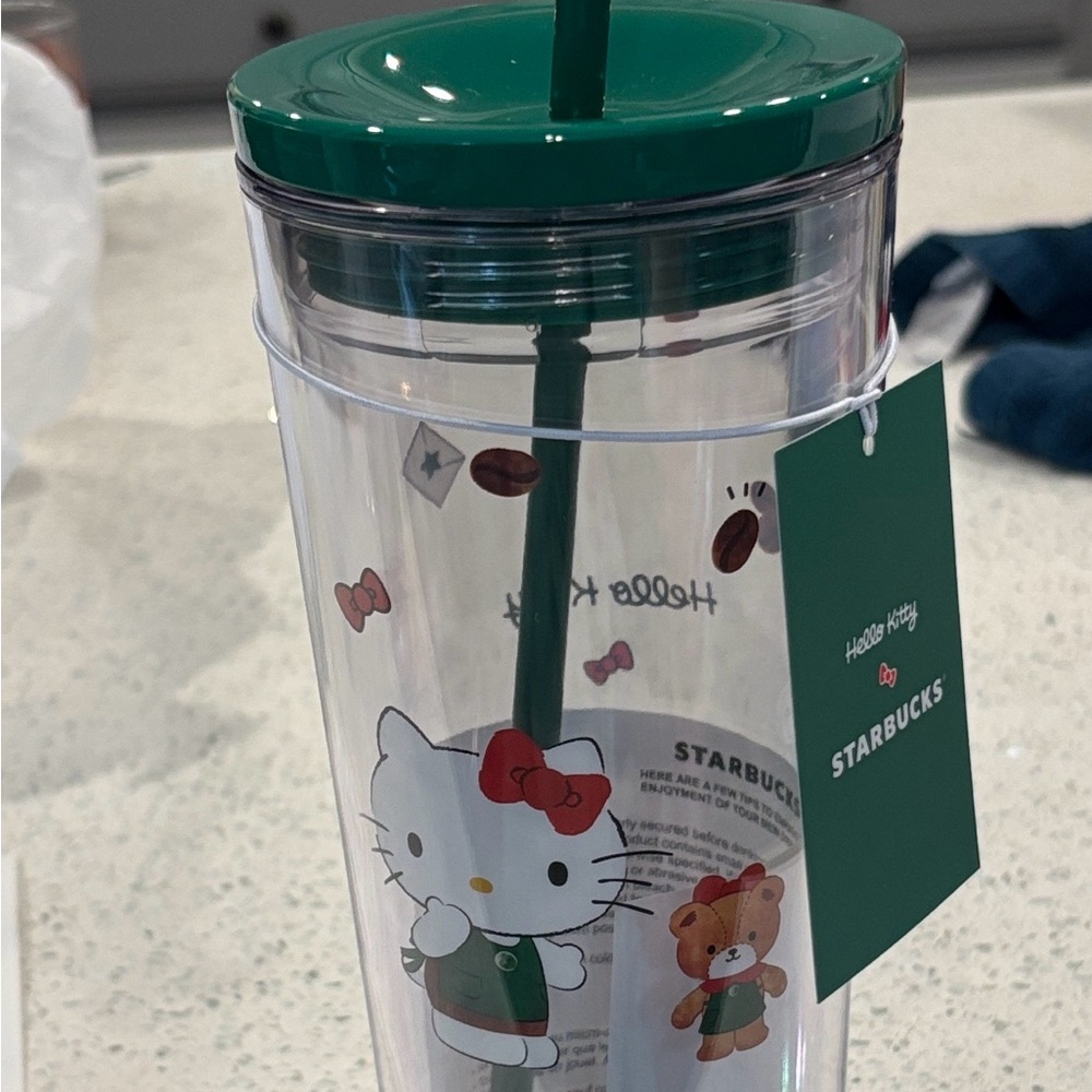 Starbucks Hello Kitty Tumbler with Green Lid